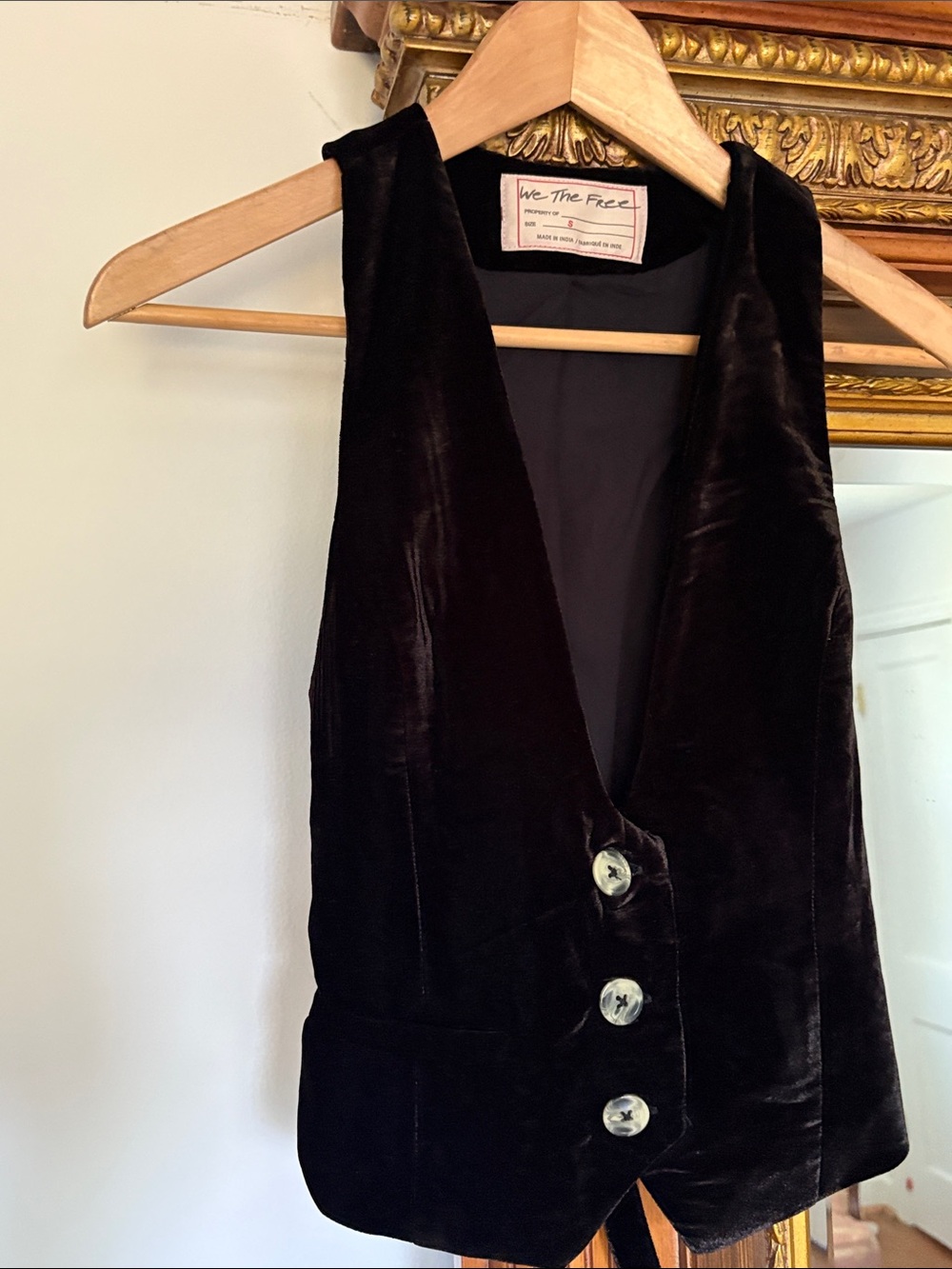 FREE PEOPLE Libby Velvet Cropped Vest